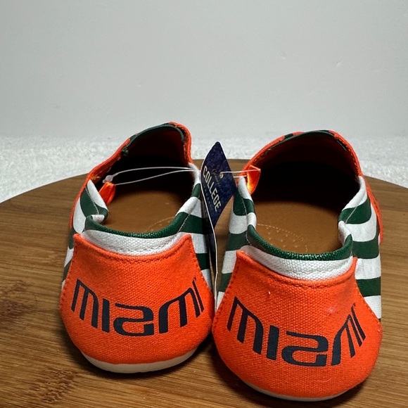 NCAA Miami Hurricanes Canvas Slip On Casual Shoes Orange Green Women’s L-(9-10) - Picture 5 of 8